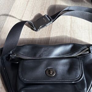 Coach Black Leather Belt Bag